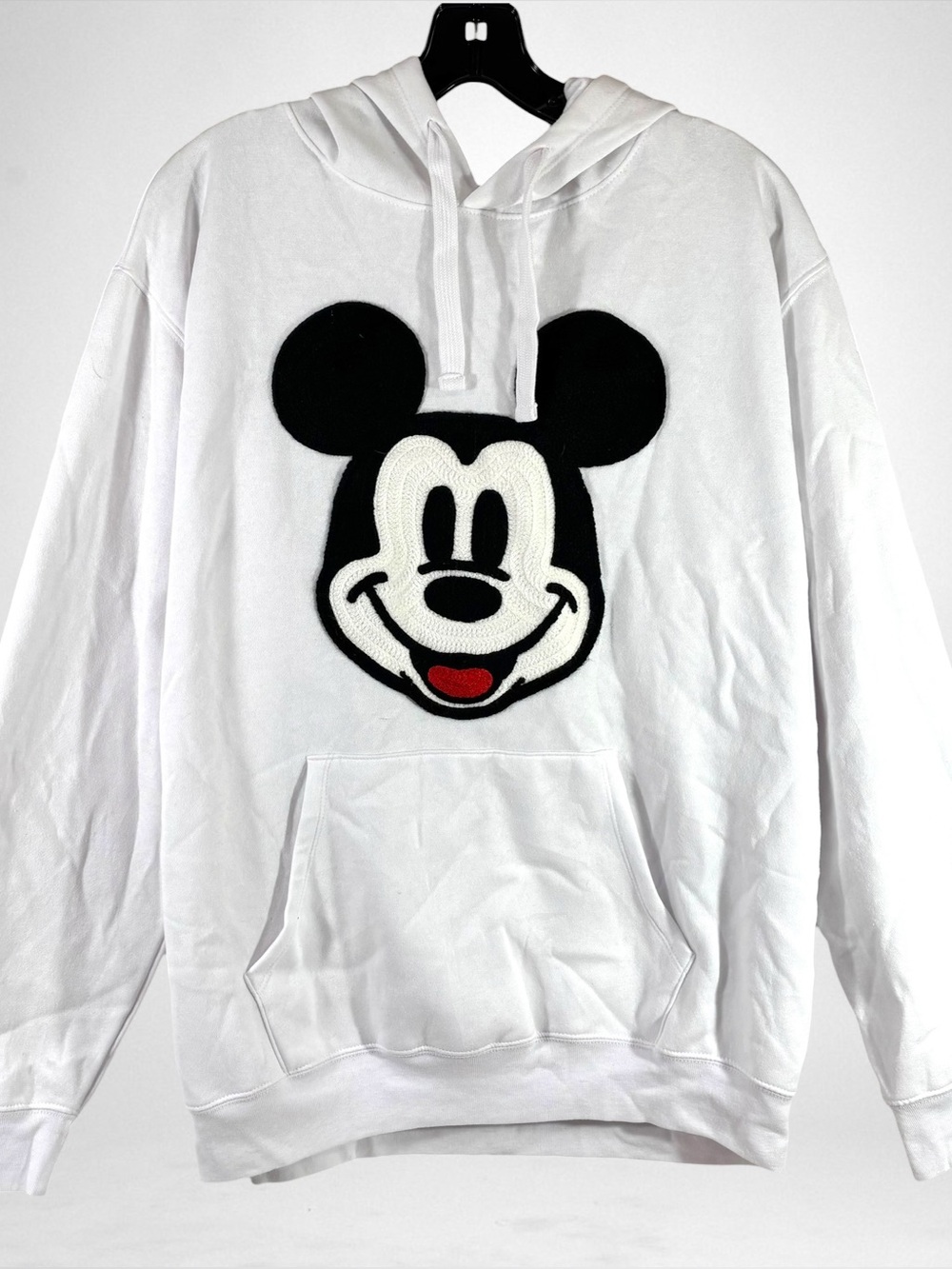 Disney Hoodie Mickey Mouse Pullover Sweatshirt Crochet Patch Face Size XXL!